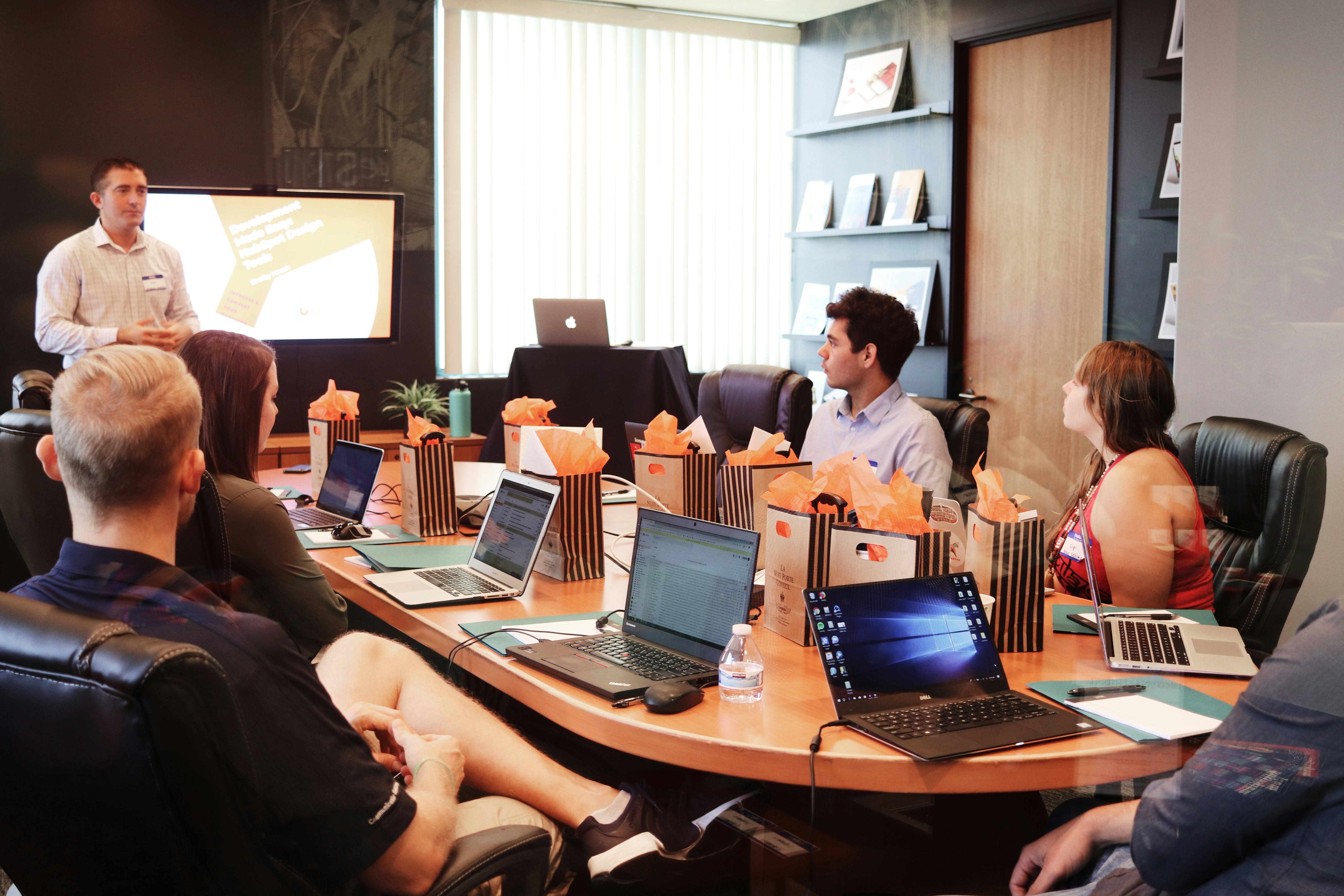 Diverse team collaborating in a modern office